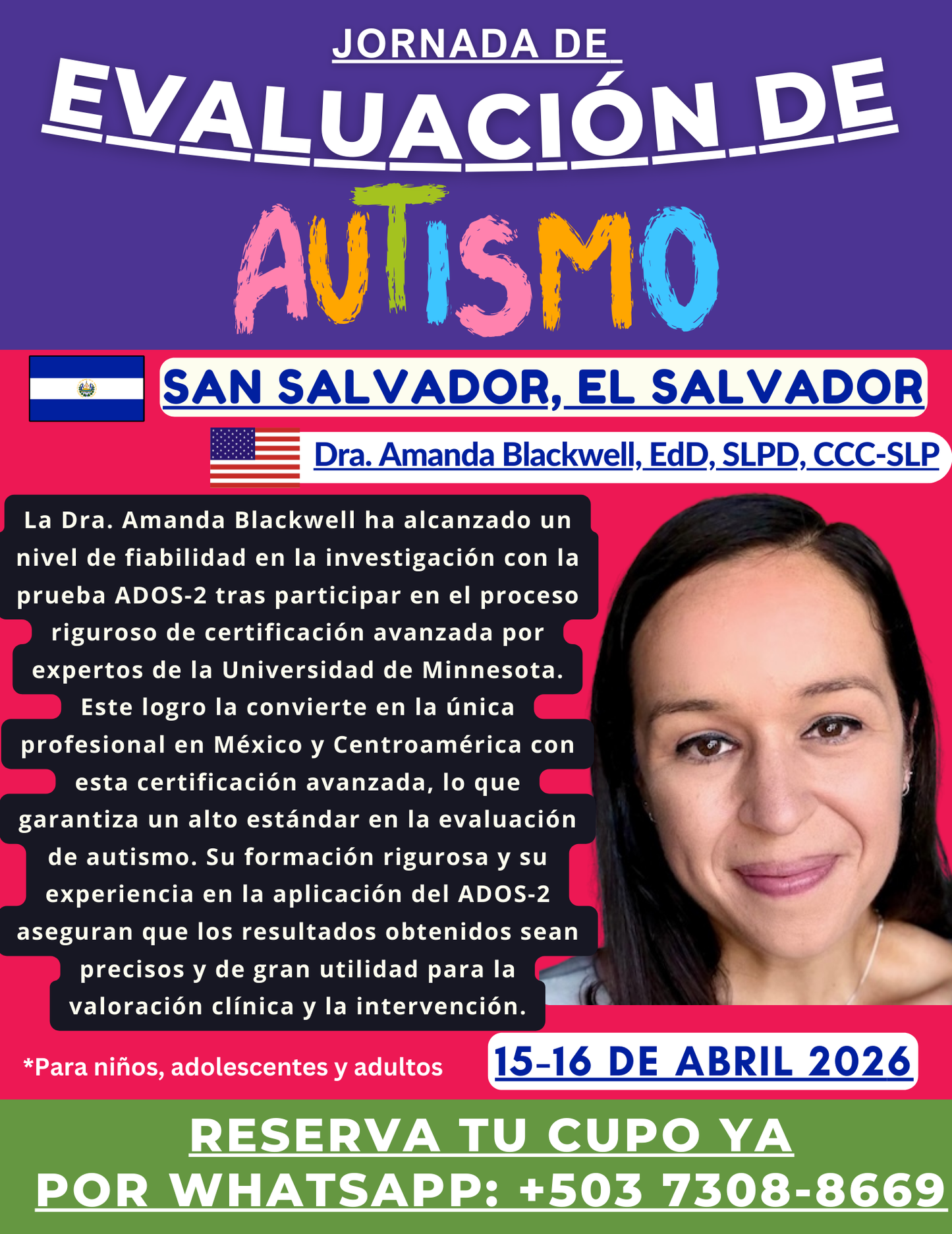Evaluación Presencial El Salvador: 15 y 16 de abril 2026