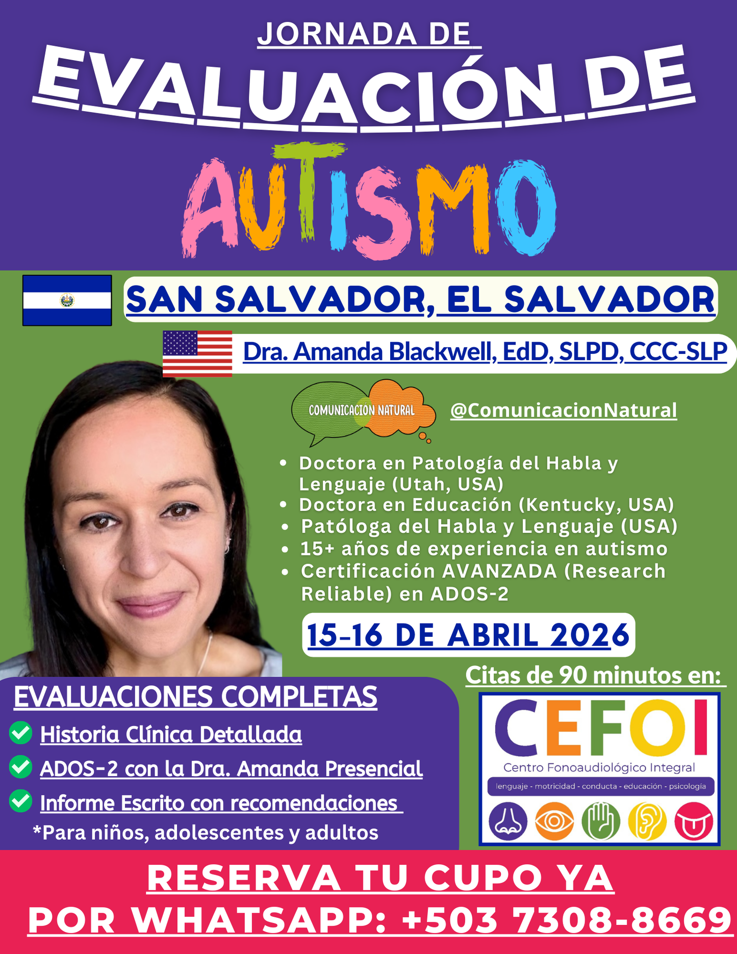 Evaluación Presencial El Salvador: 15 y 16 de abril 2026